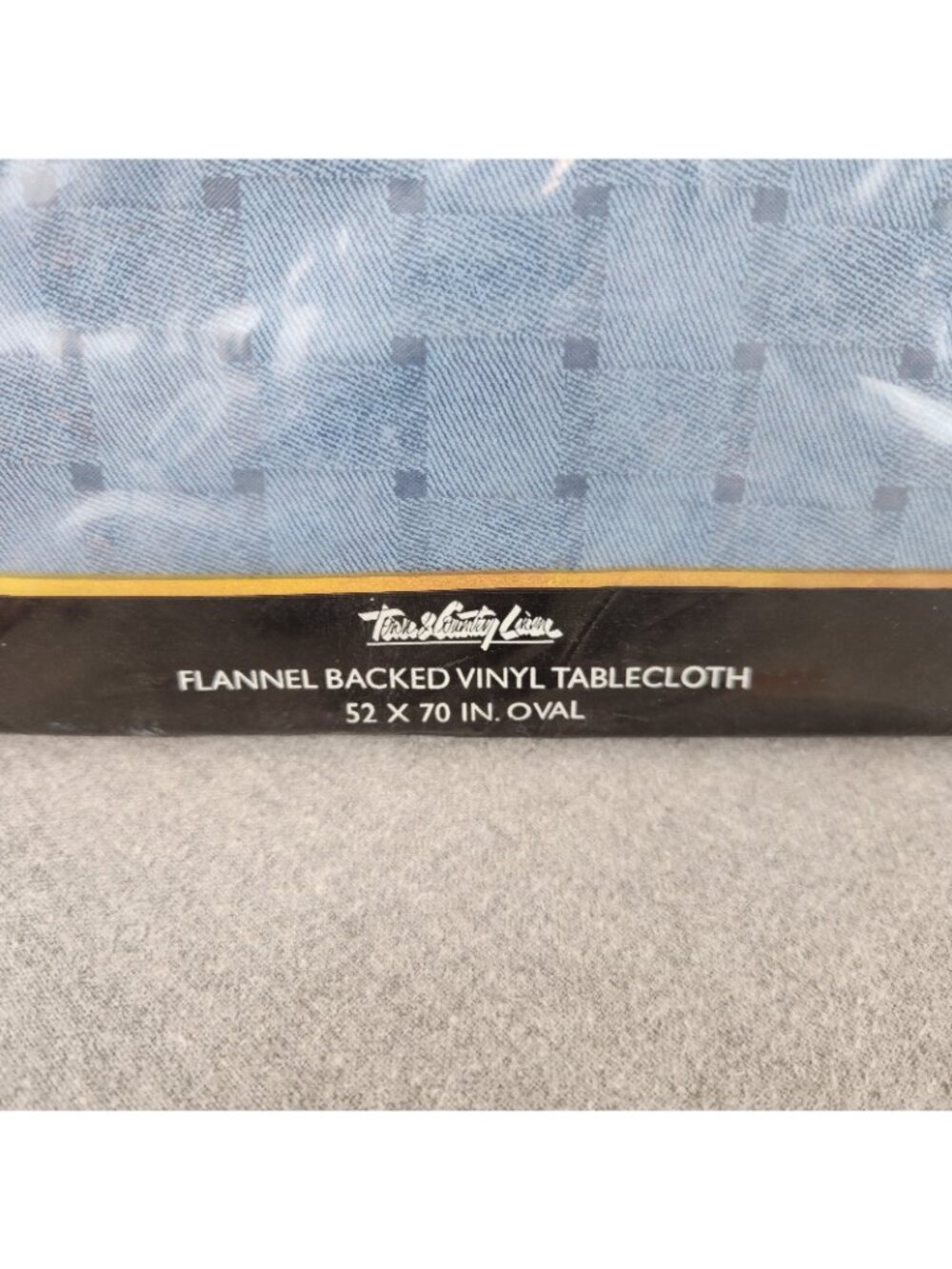 Summer Living Blue Flannel Backed Vinyl Tablecloth 1pc 52" x 90" Oblong NEW Oval - Picture 6 of 7